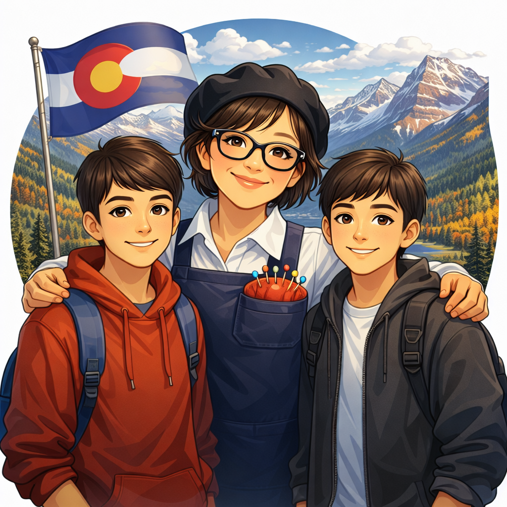 Kathy with her two sons, proud Littleton community members